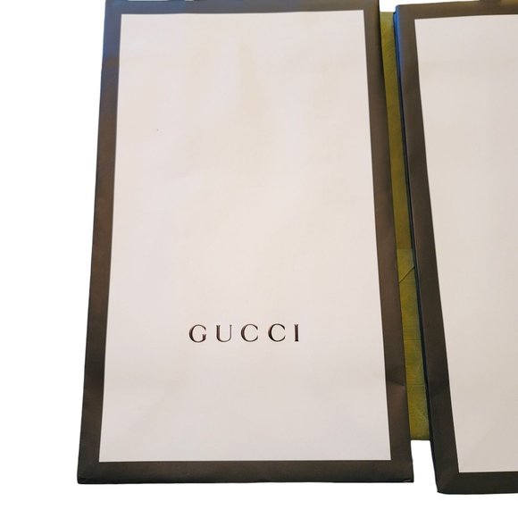Gucci Shopping Bags Black & White + Gift Ties Set of 7 Reusable Gift Prop VR210 - Picture 10 of 12